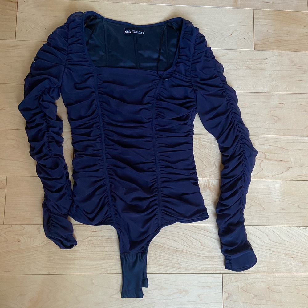 Zara Draped Tulle Bodysuit